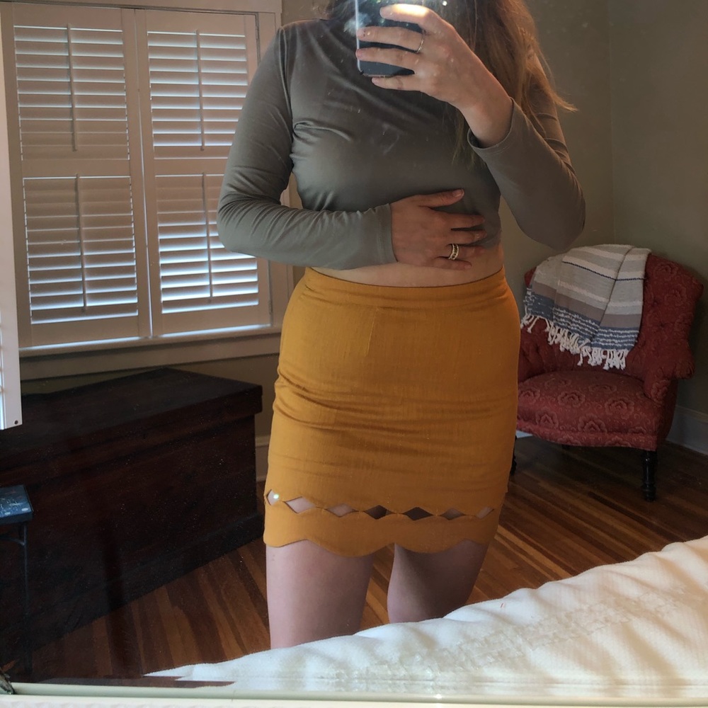 Burnt Orange Windowed Form-fitting skirt
